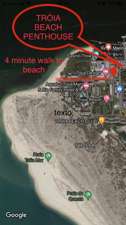 Beautiful Penthouse Apartment With Terrace - 4 Minute Walk To The Beach トロイア エクステリア 写真